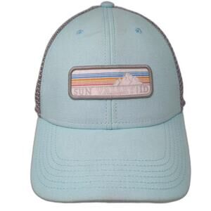 Legacy Sun Valley ID Mountain Patch Trucker Hat Blue Gray Mesh Snapback OS Hat